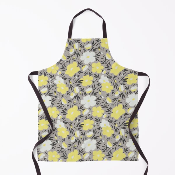 Item preview, Floral pattern in grey and yellow colors designed and sold by lents.