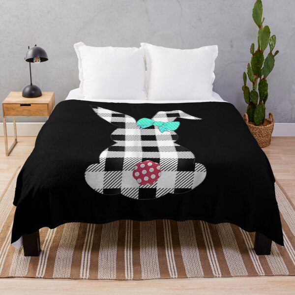 Item preview, Easter Bunny Black And White Plaid Rabbit Happy Egg Hunt designed and sold by servantdep.