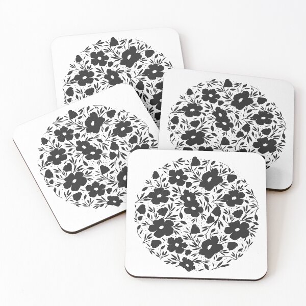 Item preview, Black and white floral pattern designed and sold by lents.
