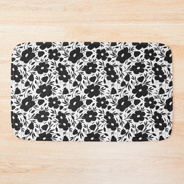 Item preview, Black and white floral pattern designed and sold by lents.