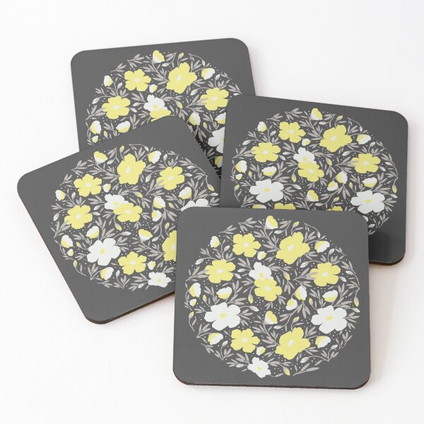 Item preview, Floral pattern in grey and yellow colors 2  designed and sold by lents.