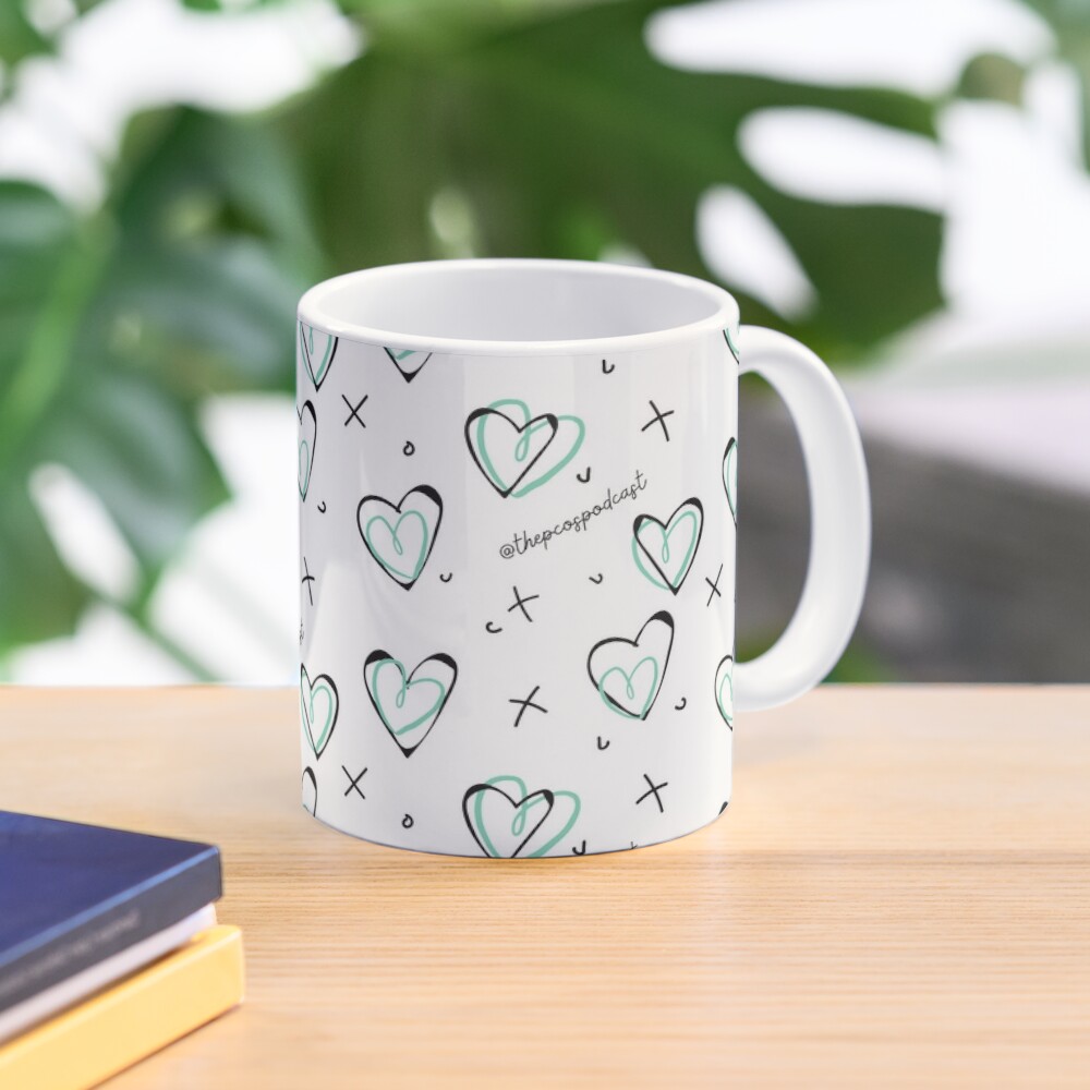PCOS Podcast Love Heart Chic Teal Coffee Mug