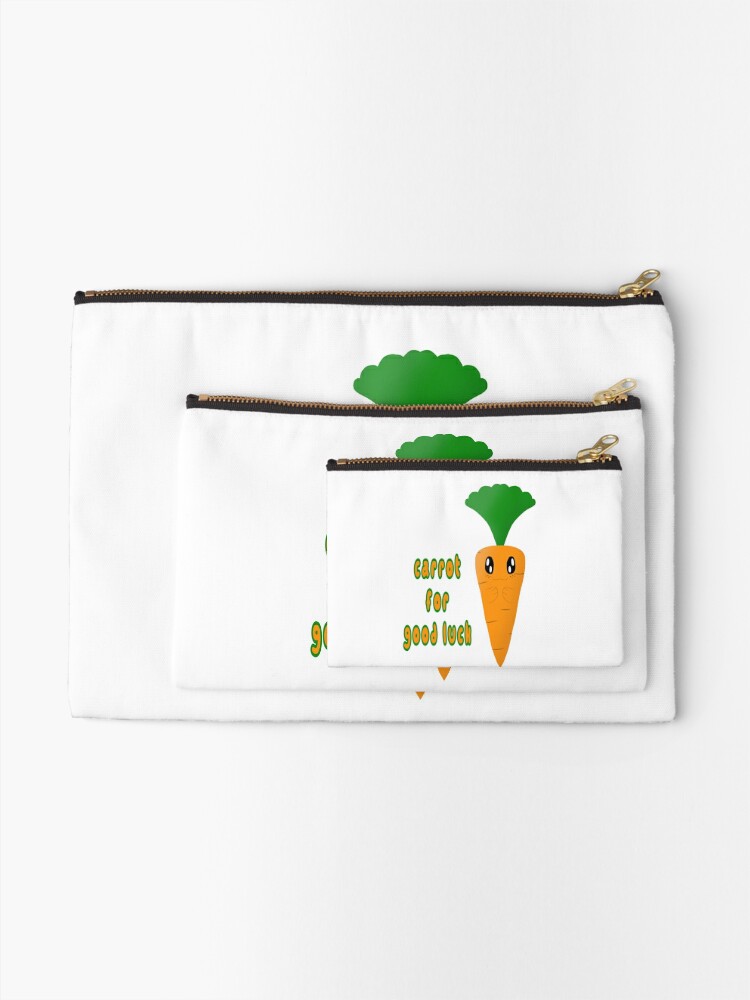 Carrot For Good Luck Zipper Pouch for Sale by Fatterhorner