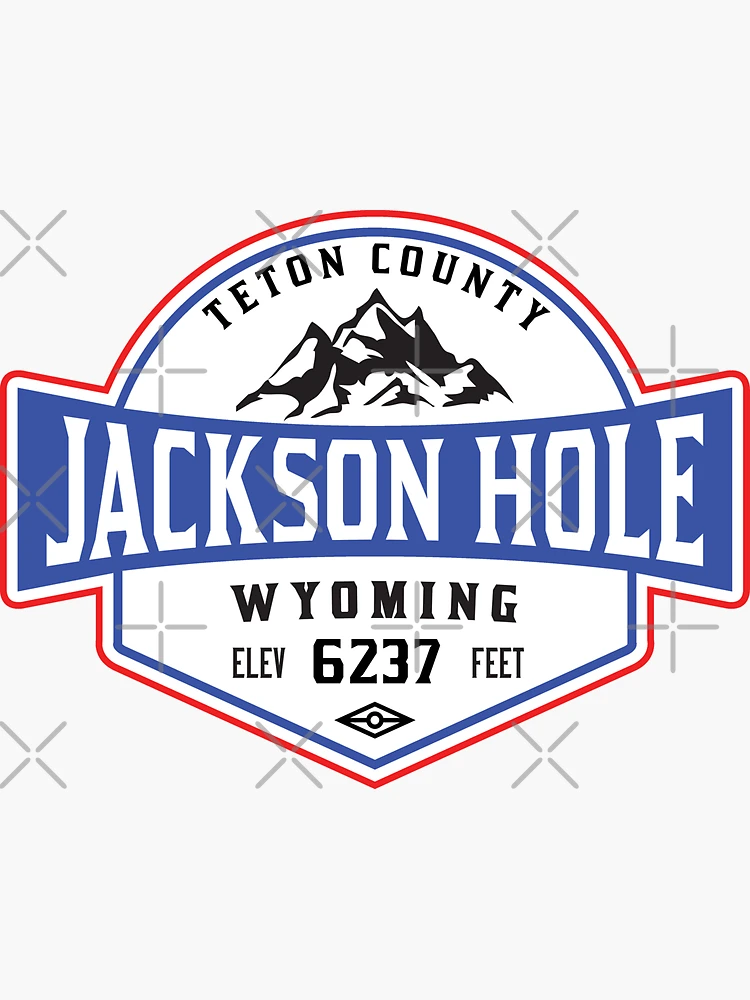 Jackson Hole Wyoming snowboarder light blue oval sticker - Vinyl Mayhem