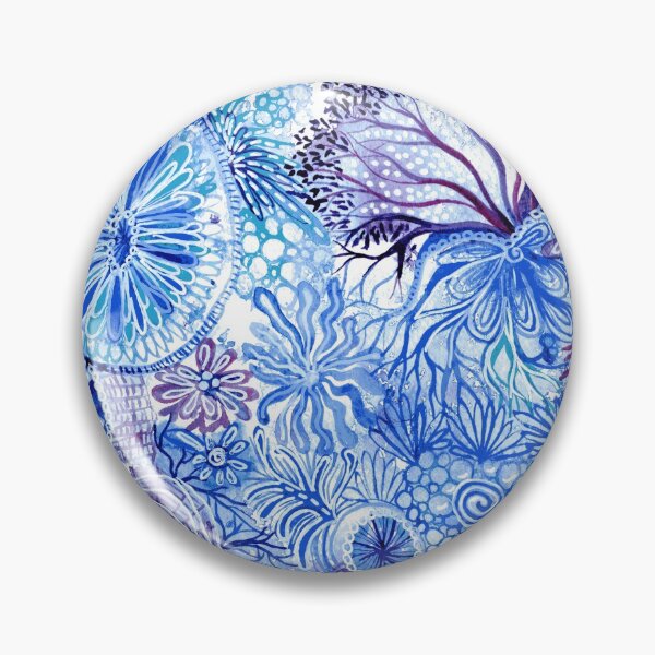 Item preview, Blue Reef - Intuitive abstract watercolour painting in blue and purple by Kirsten Bailey designed and sold by klbailey.