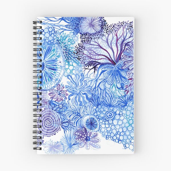 Item preview, Blue Reef - Intuitive abstract watercolour painting in blue and purple by Kirsten Bailey designed and sold by klbailey.