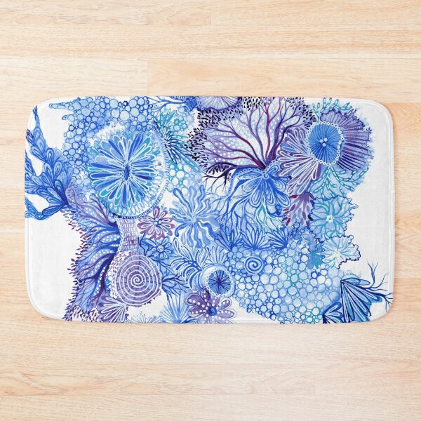 Item preview, Blue Reef - Intuitive abstract watercolour painting in blue and purple by Kirsten Bailey designed and sold by klbailey.