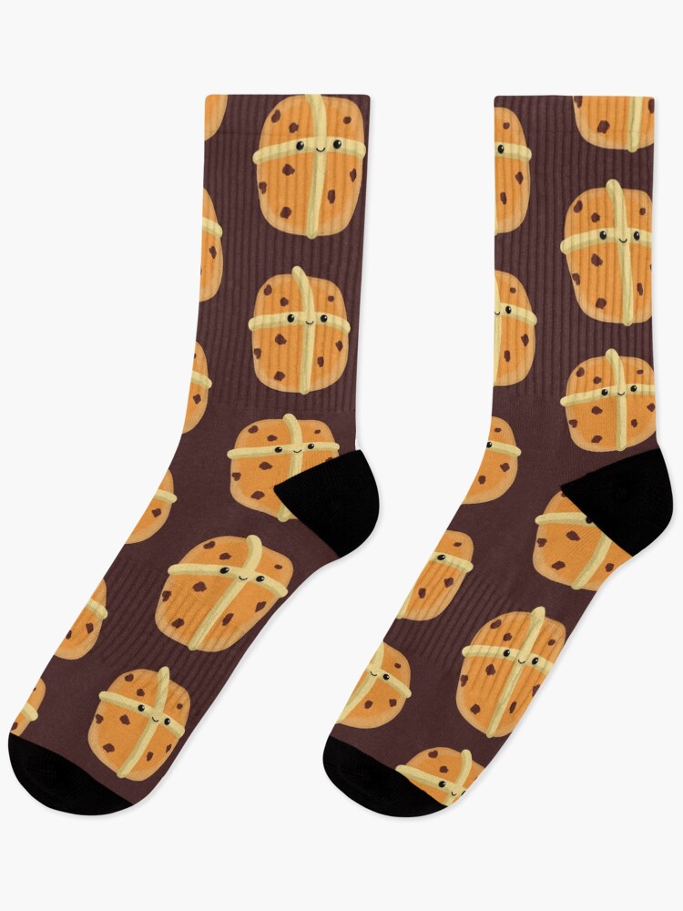 Thumbnail 1 of 5, Socks, Hot Cross Bun Pattern designed and sold by Funful.