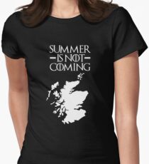 Summer is NOT coming - scotland(white text) Women's Fitted T-Shirt