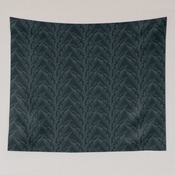 Item preview, Tropical seamless stylized concept digital print with  tropical green leaves, areca, banana leaves, rainforest plants. designed and sold by ANAKOTO.