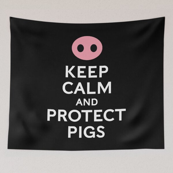 Item preview, Keep Calm And Protect The Pigs Funny and Inspirational Pig Lover Saying designed and sold by Scratches Tees.