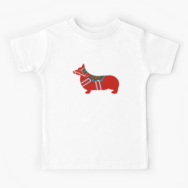 Dala Corgi - Swedish Dala Horse Kids T-Shirt