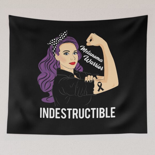 Item preview, Melanoma Warrior Indestructible Awareness Skin Cancer designed and sold by ZNOVANNA.