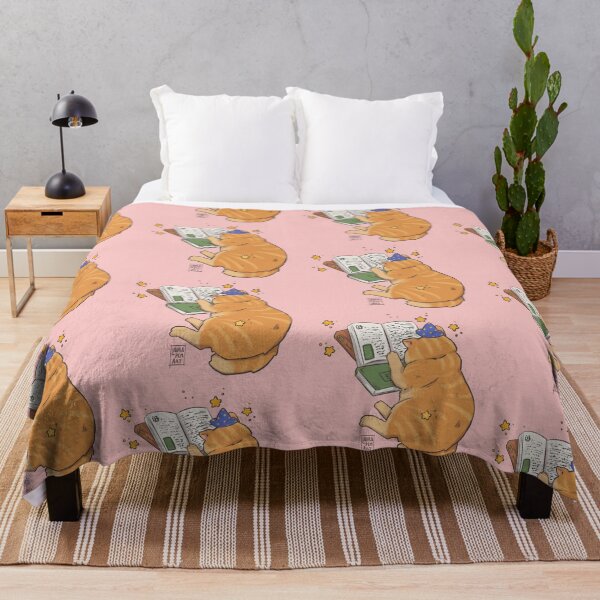Item preview, Fluffy magical cat reading designed and sold by LauraPemArt.