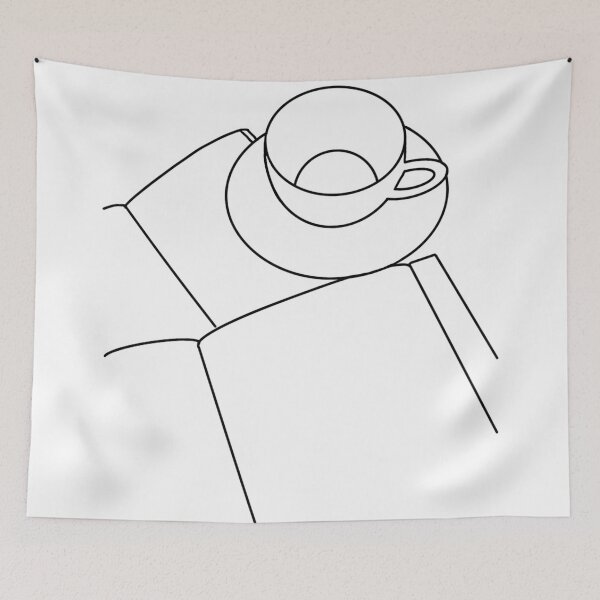 Item preview, Teacup and Books Line Drawing designed and sold by ellaloux.