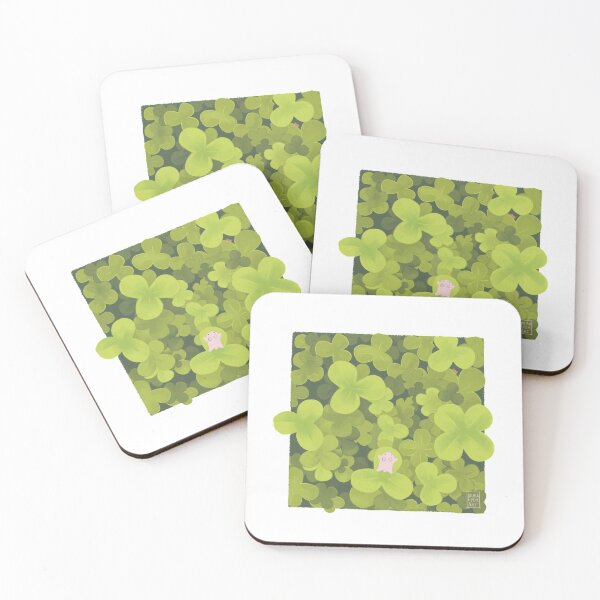 Item preview, Lucky clovers with a tiny rabbit designed and sold by LauraPemArt.