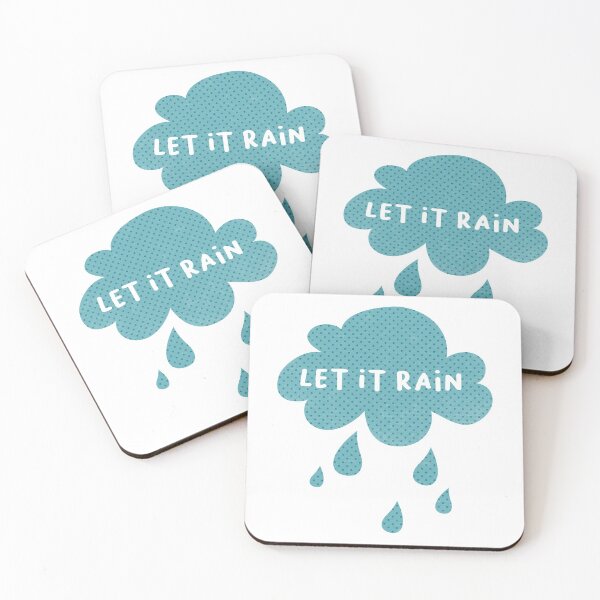 Item preview, Let it rain dots dots cloud rain sky weather scandinavian pastel quote light blue designed and sold by eskima.