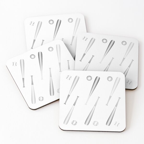 Item preview, black and white Baseball balls and bats- pack of stickers designed and sold by CSouissi.