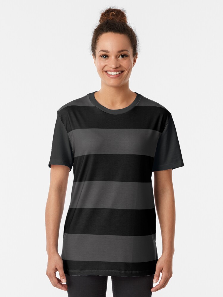 Black White Striped Men T Shirt, Vintage Horizontal Stripes 90s