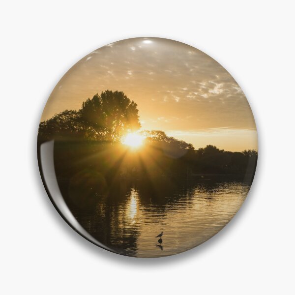 Item preview, Beneath the Cloudbank Behind the Trees - Glorious Lakeside Sunrise designed and sold by Georgia Mizuleva.