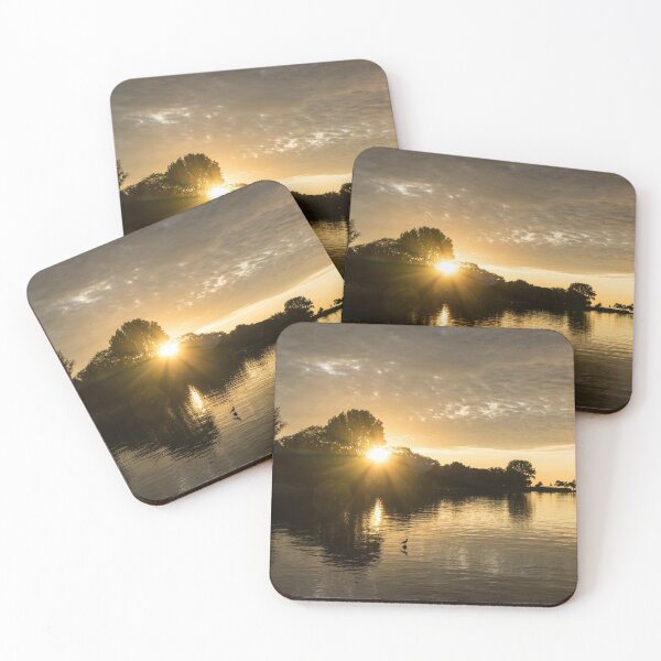 Item preview, Beneath the Cloudbank Behind the Trees - Glorious Lakeside Sunrise designed and sold by Georgia Mizuleva.
