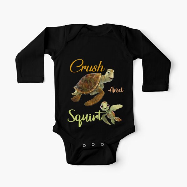 Crush and squirt finding nemo , crush and squirt shirt , squirt handshake ,  Long Sleeve Baby One-Piece