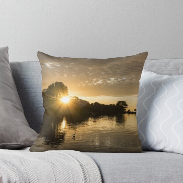 Item preview, Beneath the Cloudbank Behind the Trees - Glorious Lakeside Sunrise designed and sold by Georgia Mizuleva.