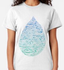 Water Drop – Blue Ombré Classic T-Shirt