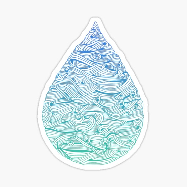 Water Drop – Blue Ombré Sticker
