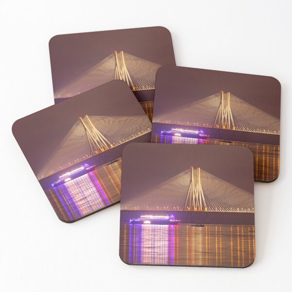 Item preview, Mumbai Sea Link Bridge illuminated after sunset, India, modern art, wall art, print, personalised gifts, custom printed gifts designed and sold by CameraDesign.