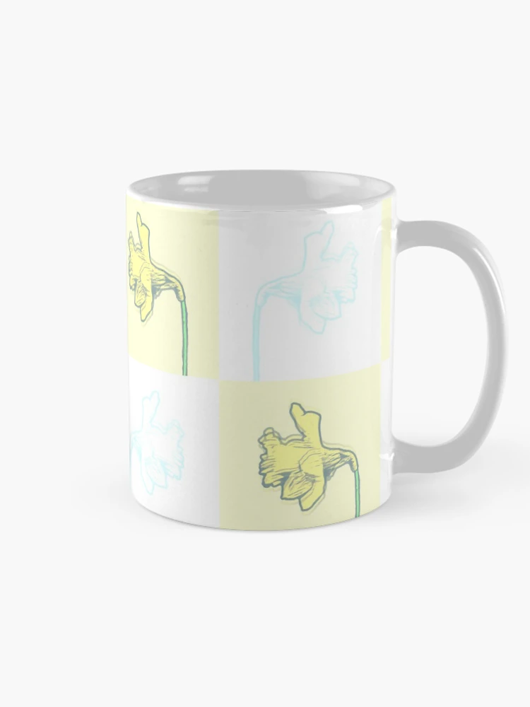Thumbnail 3 of 6, Coffee Mug, Spring Daffodils Retro Pastel Tile Pattern designed and sold by DesignsofNote.