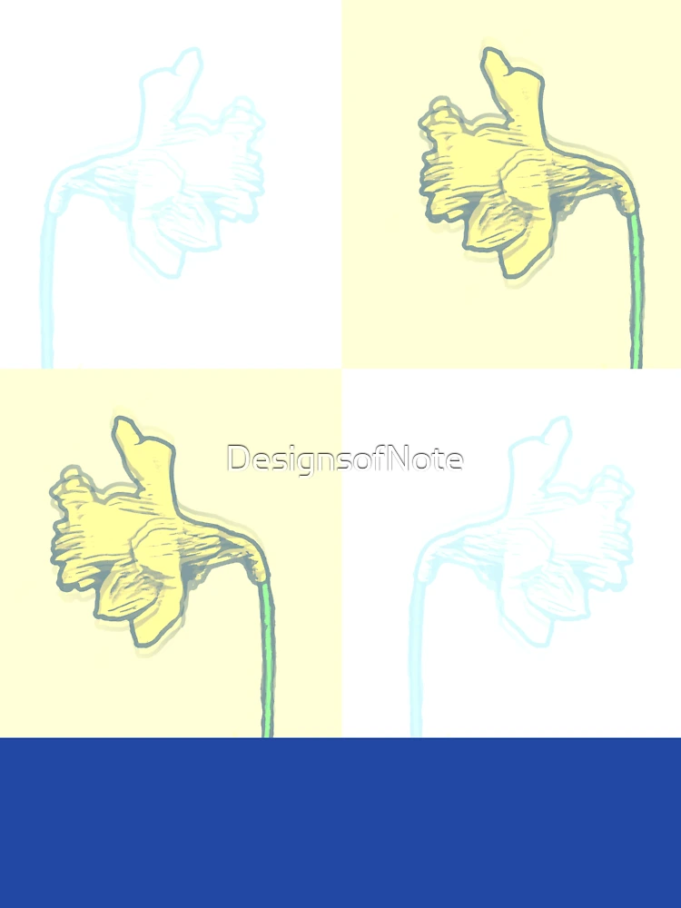 Thumbnail 6 of 6, Zipped Hoodie, Spring Daffodils Retro Pastel Tile Pattern designed and sold by DesignsofNote.