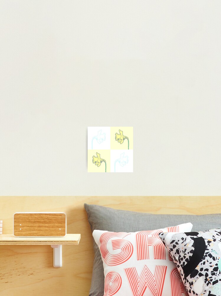Thumbnail 2 of 3, Photographic Print, Spring Daffodils Retro Pastel Tile Pattern designed and sold by DesignsofNote.