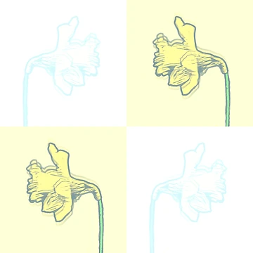 Artwork thumbnail, Spring Daffodils Retro Pastel Tile Pattern by DesignsofNote