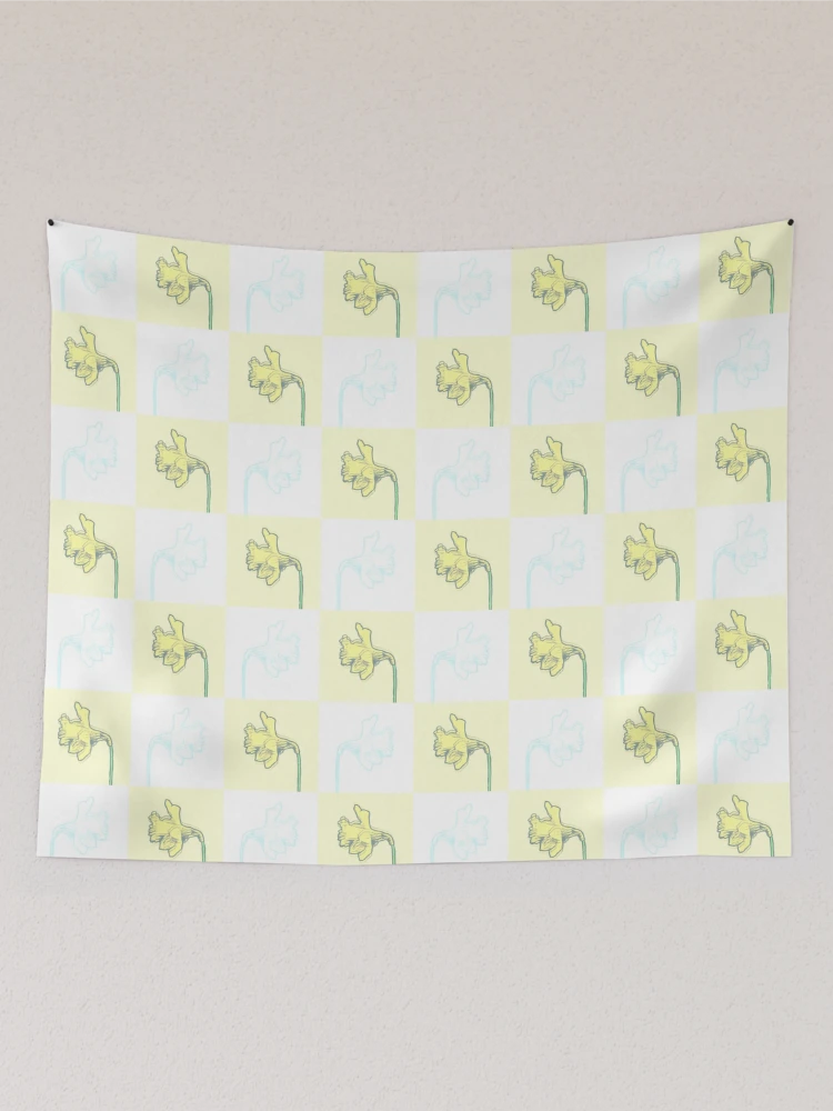 Thumbnail 2 of 3, Tapestry, Spring Daffodils Retro Pastel Tile Pattern designed and sold by DesignsofNote.