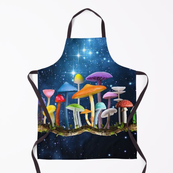 Item preview, Magic Rainbow Mushrooms - With Blue Galaxy Background designed and sold by JungleVision.