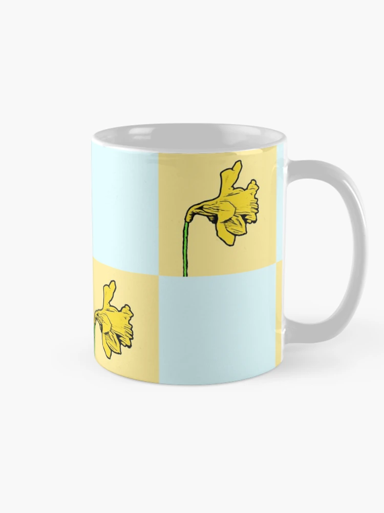 Thumbnail 3 of 6, Coffee Mug, Spring Daffodils Retro Bright Tile Pattern designed and sold by DesignsofNote.
