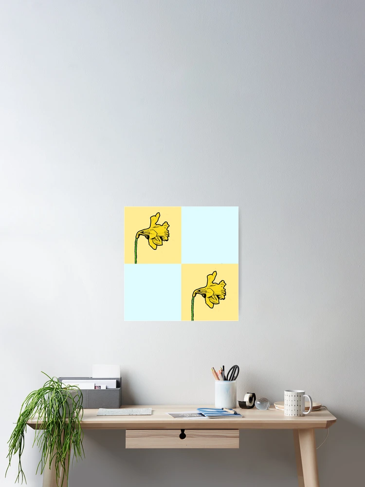 Thumbnail 2 of 3, Poster, Spring Daffodils Retro Bright Tile Pattern designed and sold by DesignsofNote.