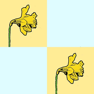 Artwork thumbnail, Spring Daffodils Retro Bright Tile Pattern by DesignsofNote