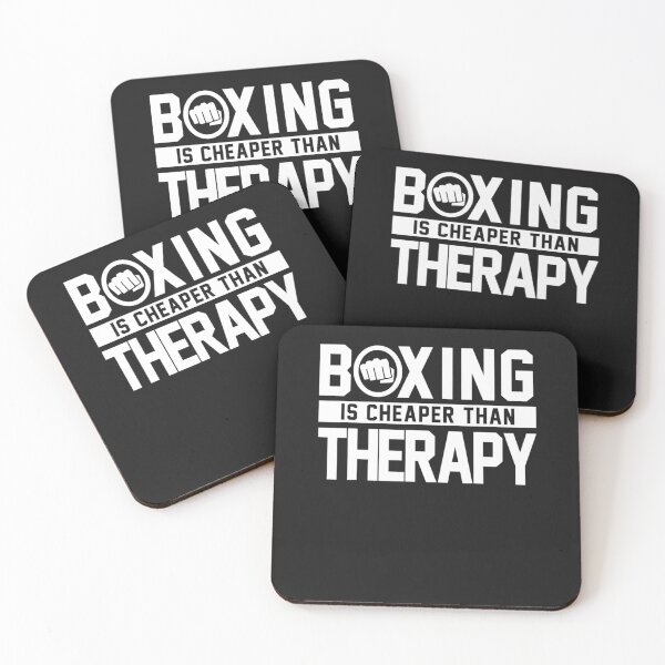 Item preview, Boxing Is Cheaper Than Therapy Kickboxing Quote Fist designed and sold by SusanHoover.