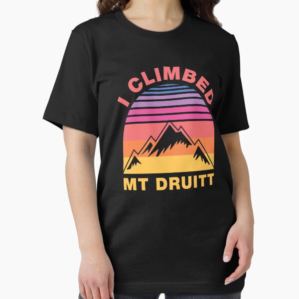 Aperçu de l'œuvre J'ai escaladé le mont Druit Citations drôles de la ville d'Australie créée et vendue par Scratches Tees.