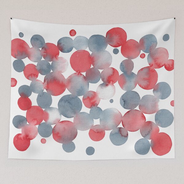 Item preview, Watercolor Circles - Minimalist Design in Red & Grey designed and sold by nabeArtist.