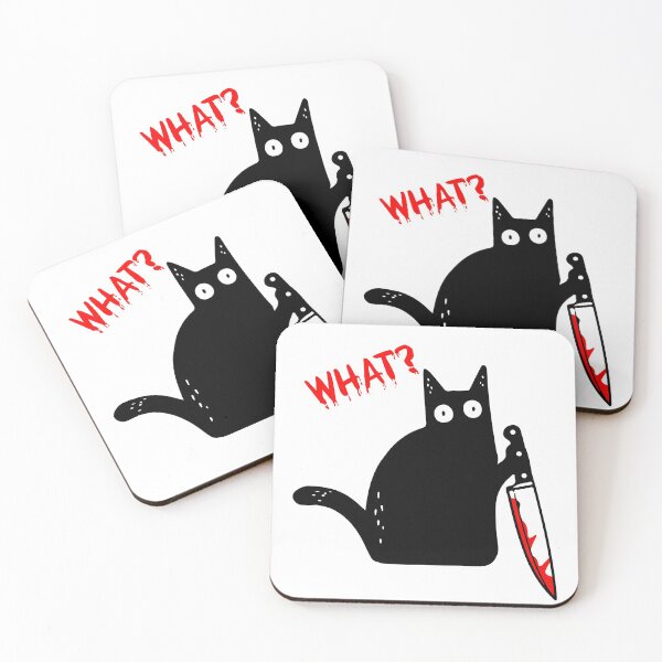 Item preview, Funny Murderous Black Cat Holding Knife - Black Cat What? designed and sold by cxytees.