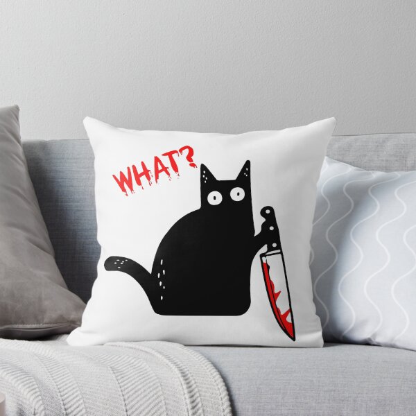 Item preview, Funny Murderous Black Cat Holding Knife - Black Cat What? designed and sold by cxytees.