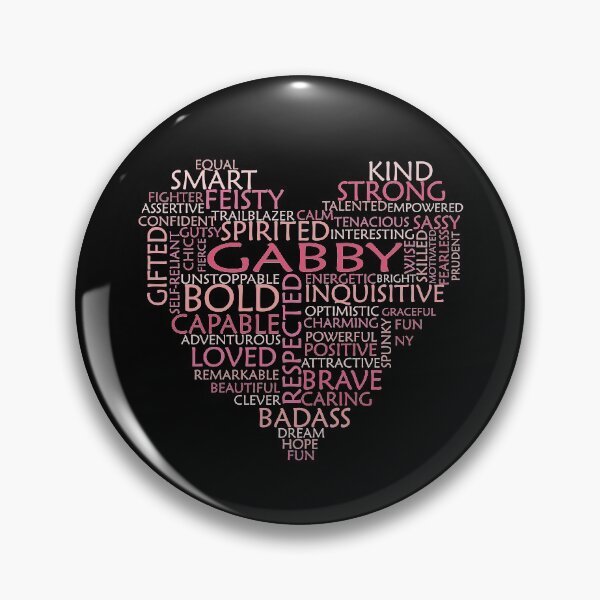 Item preview, Gabby heart word cloud shape name - pink, peach and light pink - female empowerment name personalised text - 0321 designed and sold by PrettyDesserted.