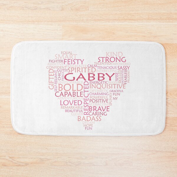 Item preview, Gabby heart word cloud shape name - pink, peach and light pink - female empowerment name personalised text - 0321 designed and sold by PrettyDesserted.