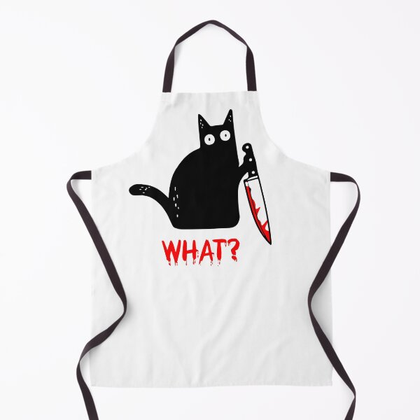 Item preview, Funny Black Cat WHAT? - Murderous Cat Holding Knife designed and sold by cxytees.