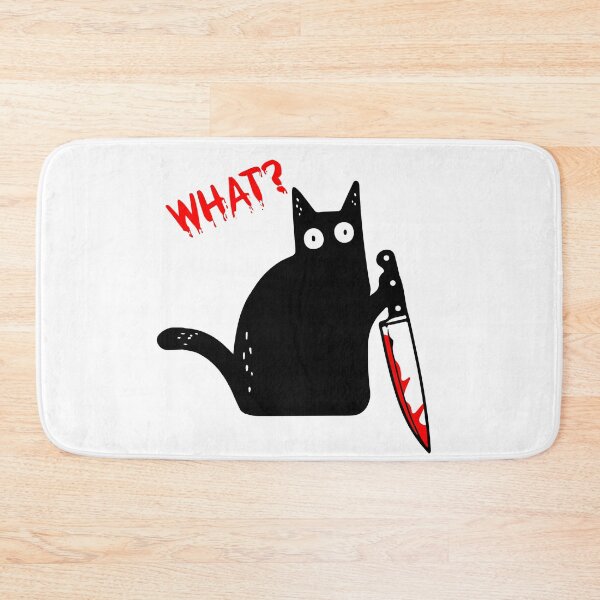 Item preview, Funny Murderous Black Cat Holding Knife - Black Cat What? designed and sold by cxytees.