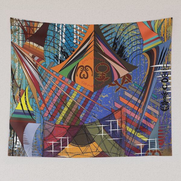 Item preview, Colorful and modern artwork of geometric shapes designed and sold by Delqabel.
