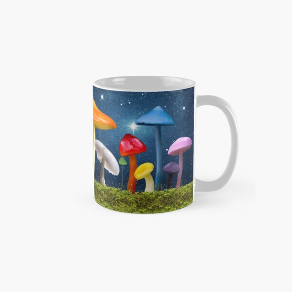 Item preview, Rainbow Magical Mushroom Mug - designed and sold by JungleVision.
